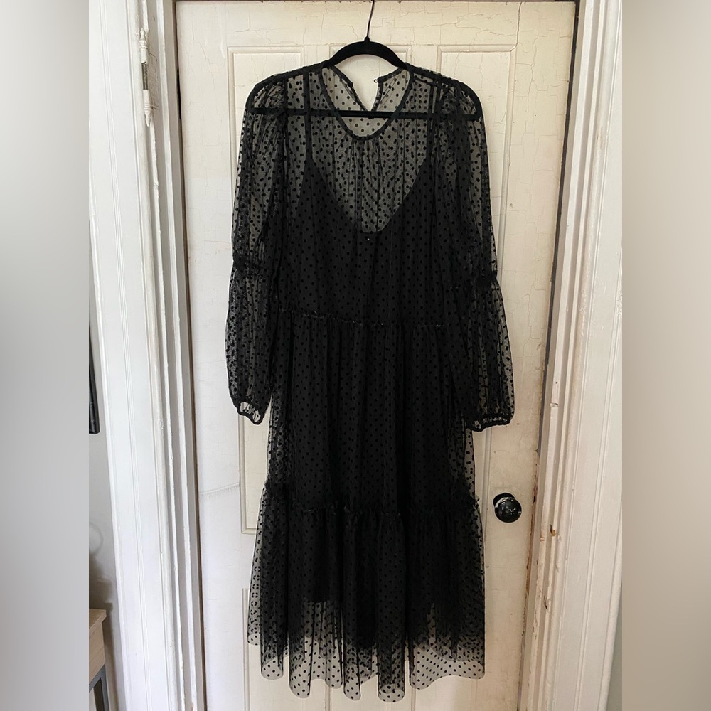 H&M tiered sheer dress with slip XL